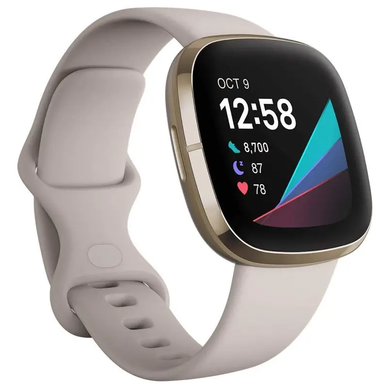 Fitbit Sense Health Watch Fb512glwt-Frcjk Lunar White/Soft Gold Stainless Steel 1