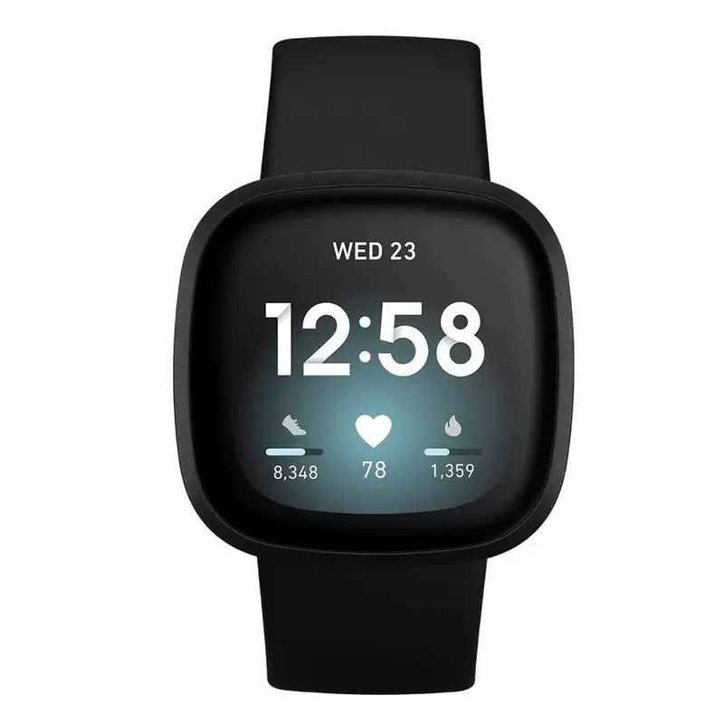 Fitbit Versa 3 Black Black Silicone Strap Unisex Smartwatch Fb511bkbk-Frcjk 1