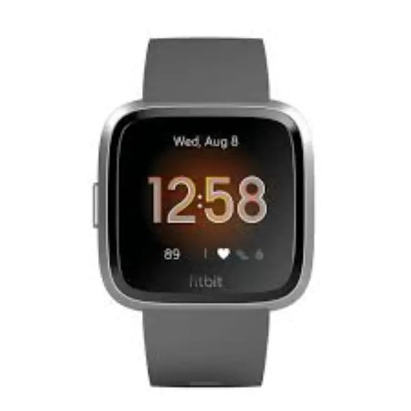 Fitbit Versa Lite Fb415srgy Charcoal/Silver Aluminum Smart Watch 1