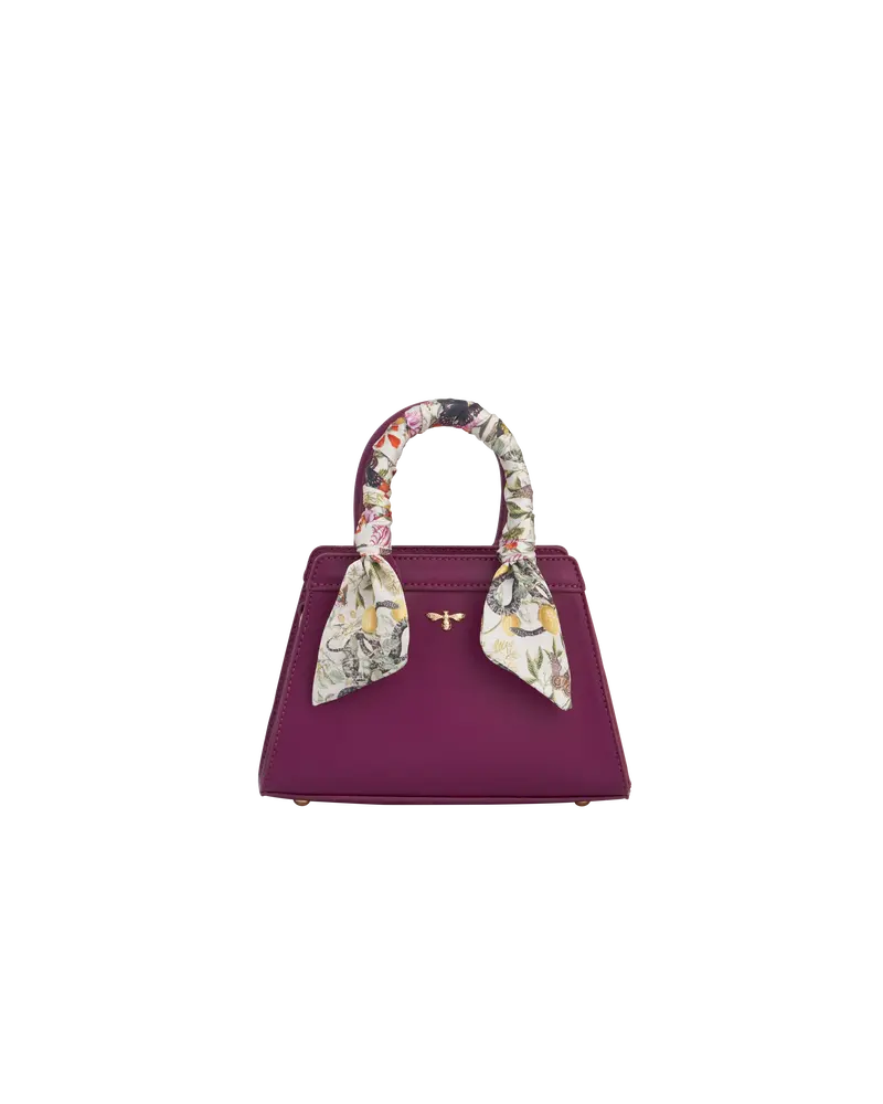 Floral Engravings Mini Plum Tote 1