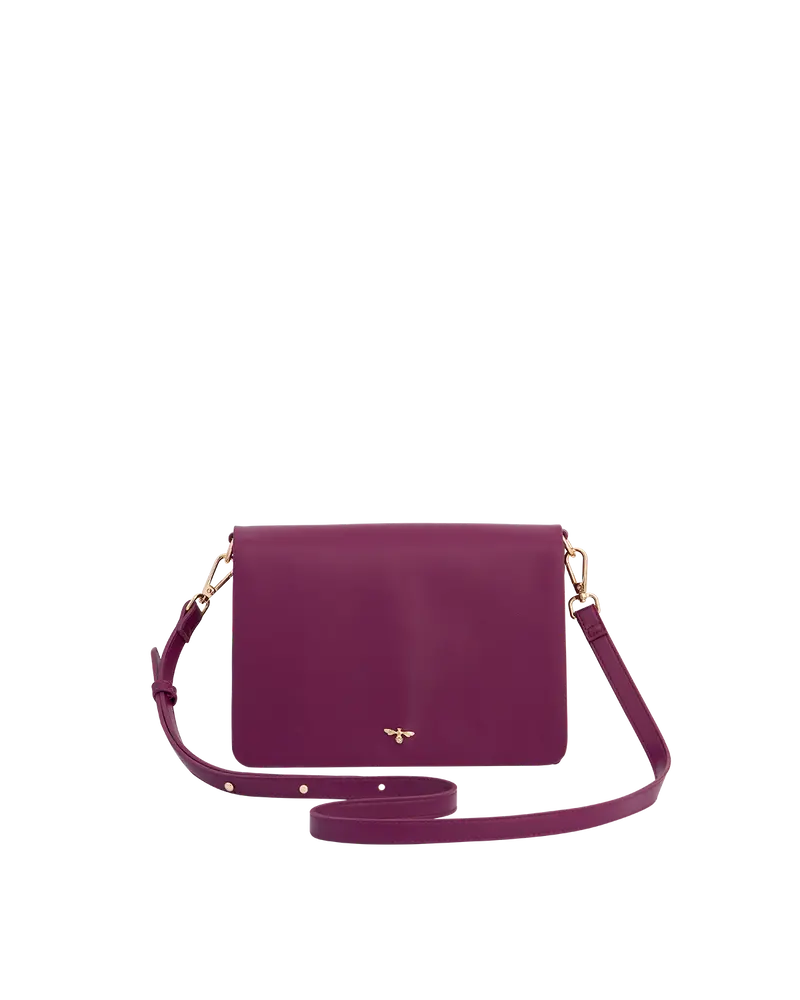Floral Engravings Plum Crossbody Handbag 1