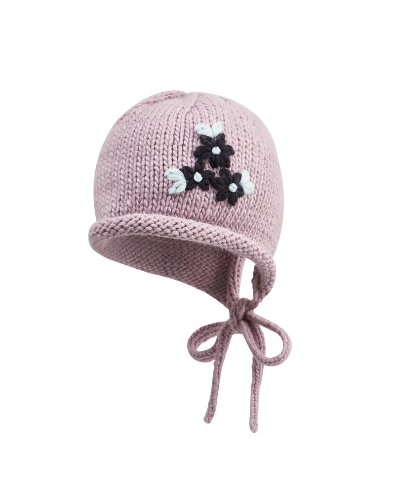Forget-Me-Not Knitted Lilac Bonnet 1