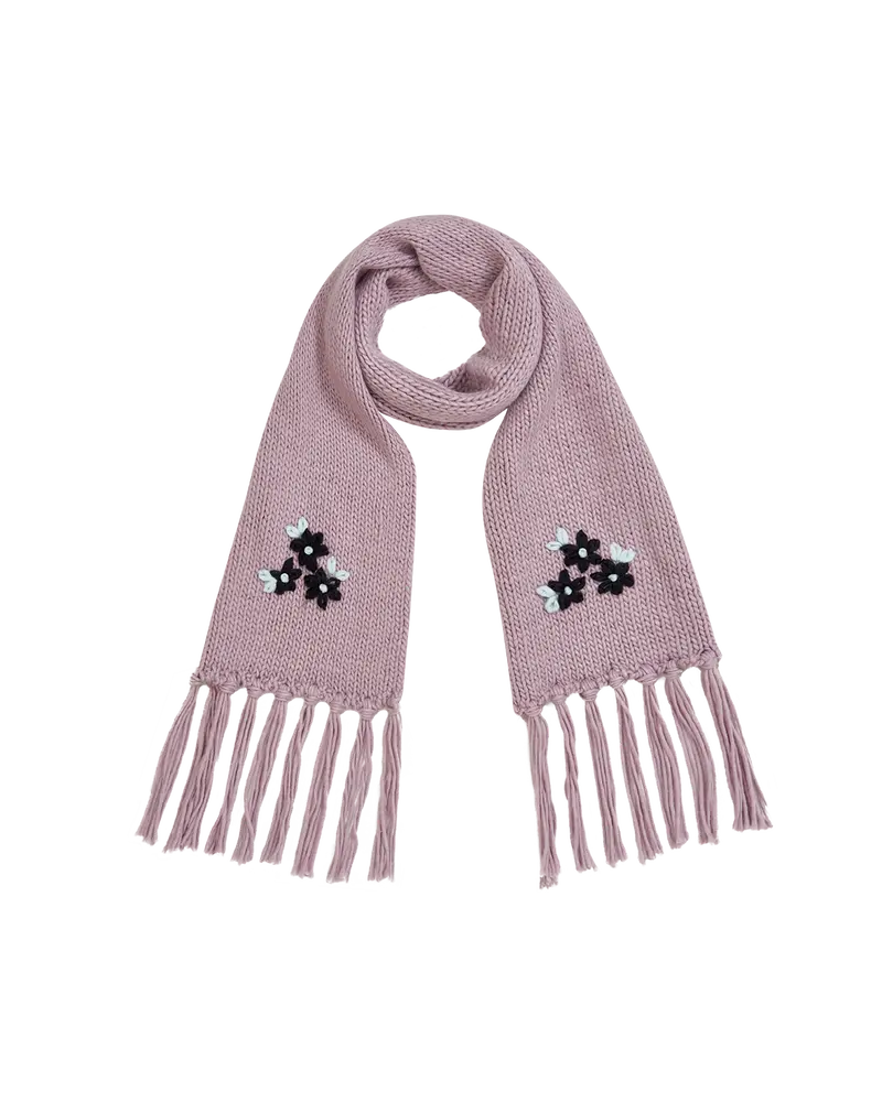 Forget-Me-Not Knitted Lilac Scarf 1