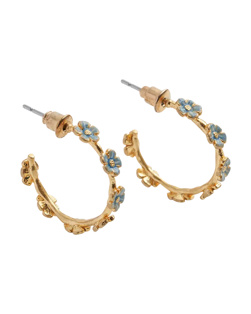 Forget-Me-Not Stud Hoop Earrings 1