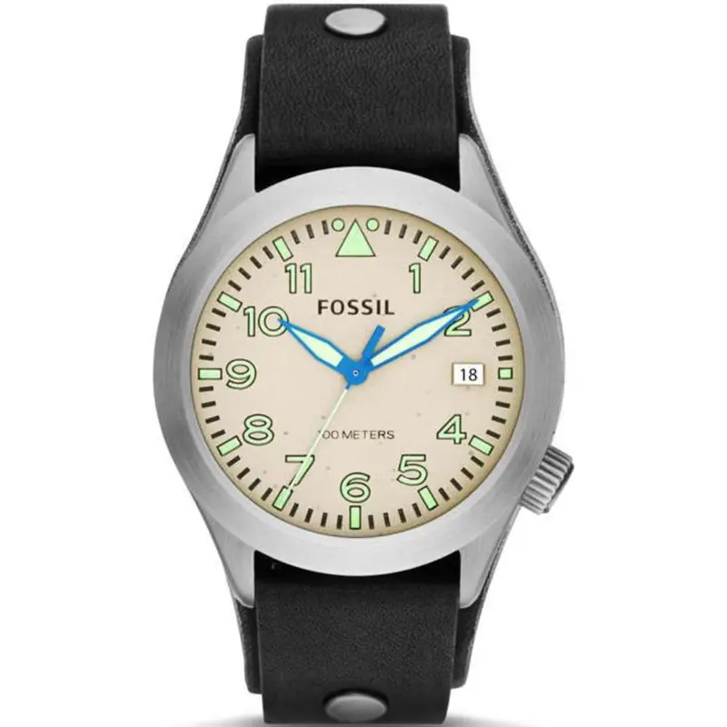 Fossil Aeroflite Pilot Style Leather Band Men's Watch Am4552p 1
