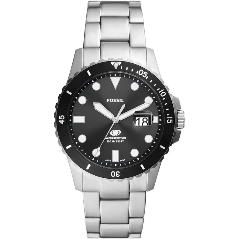 Fossil Blue Dive Black Dial Silver Tone Stainless Steel Men's Watch Fs6032p 1