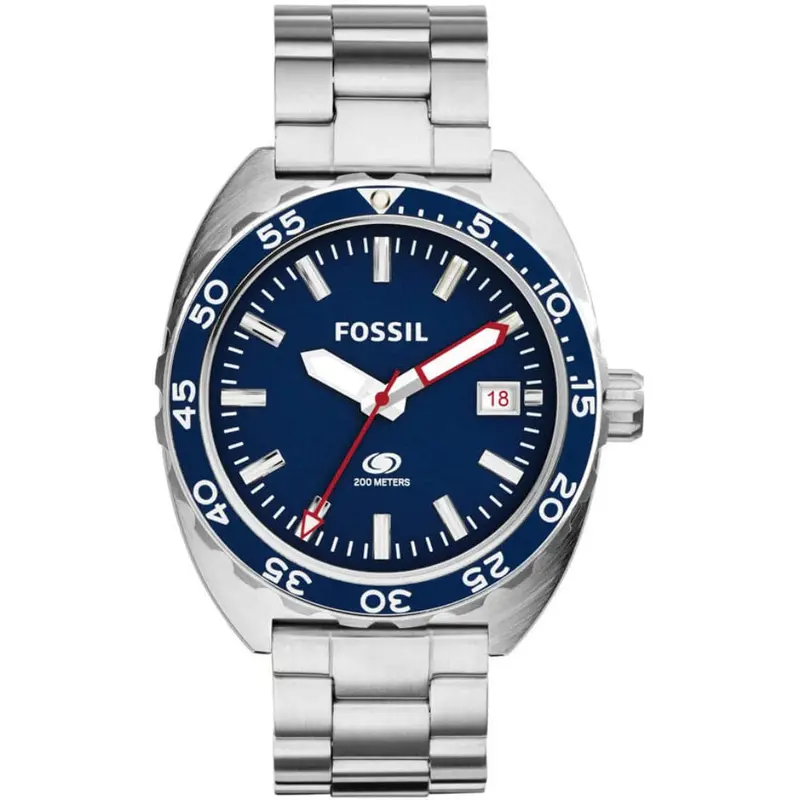 Fossil Breaker Analog Quartz Silver Stainless Steel Fs5048 Men's Watch 1