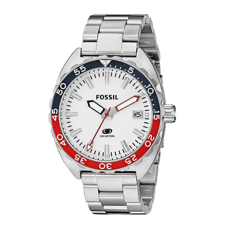 Fossil Breaker Analog Quartz Silver Stainless Steel Fs5049 Men's Watch 1
