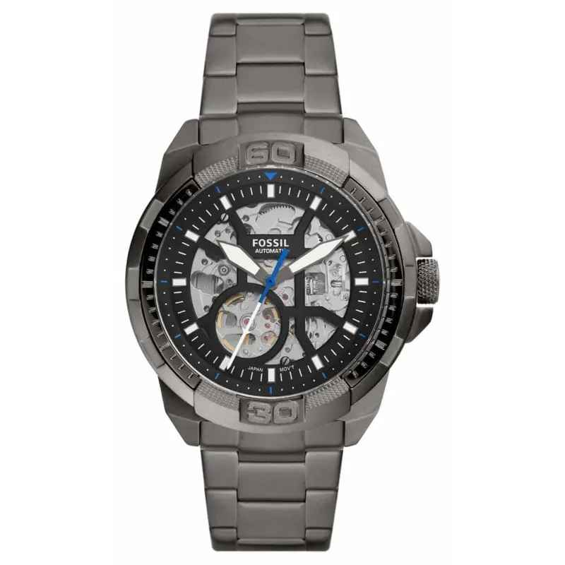 Fossil Bronson Automatic Gray Stainless Steel Strap Men Watch Me3218 1