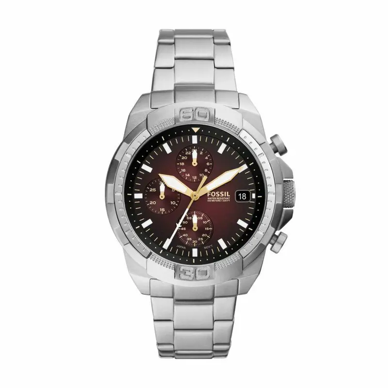 Fossil Bronson Chronograph Silver Tone Stainless Steel Men's Watch Fs5878p 1