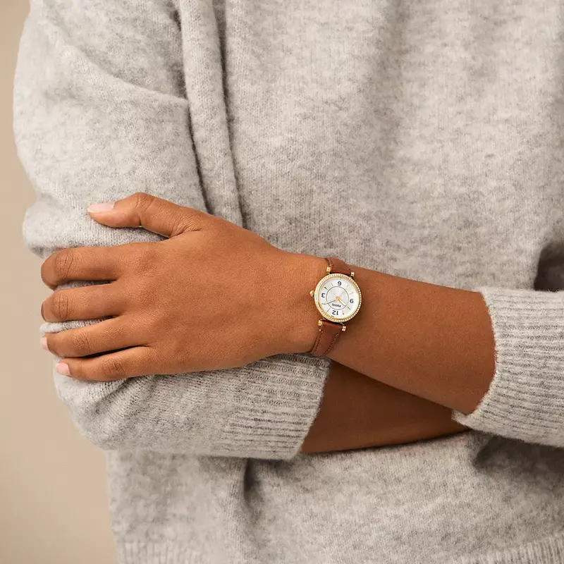 Fossil Carlie Brown Leather Strap Women Watch Es5297 2