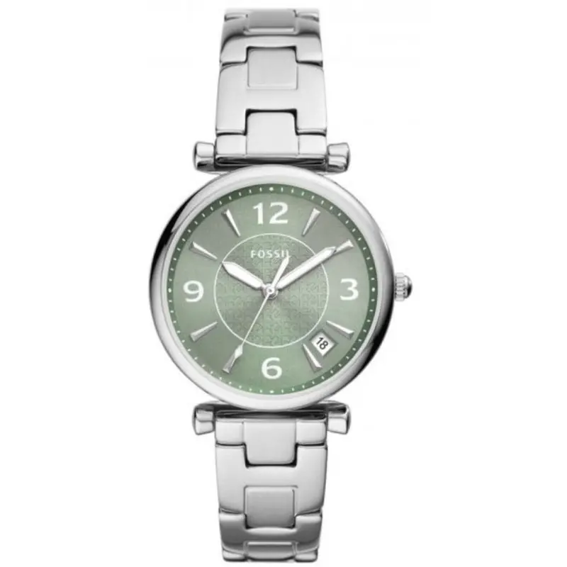 Fossil Carlie Three-Hand Date Stainless Steel Women's Watch Es5157 1
