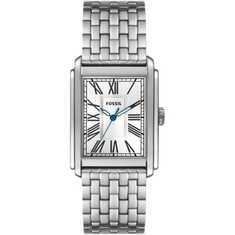 Fossil Carraway White Dial Silver Stainless Steel Strap Men Watch Fs6008 1