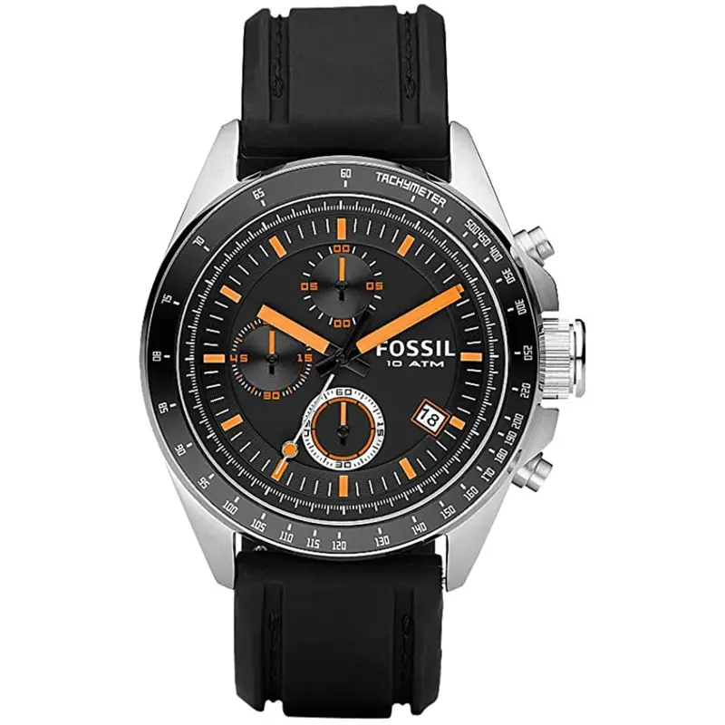 Fossil Ch2647 Analog Chronograph Black Silicone Strap Men's Watch 1