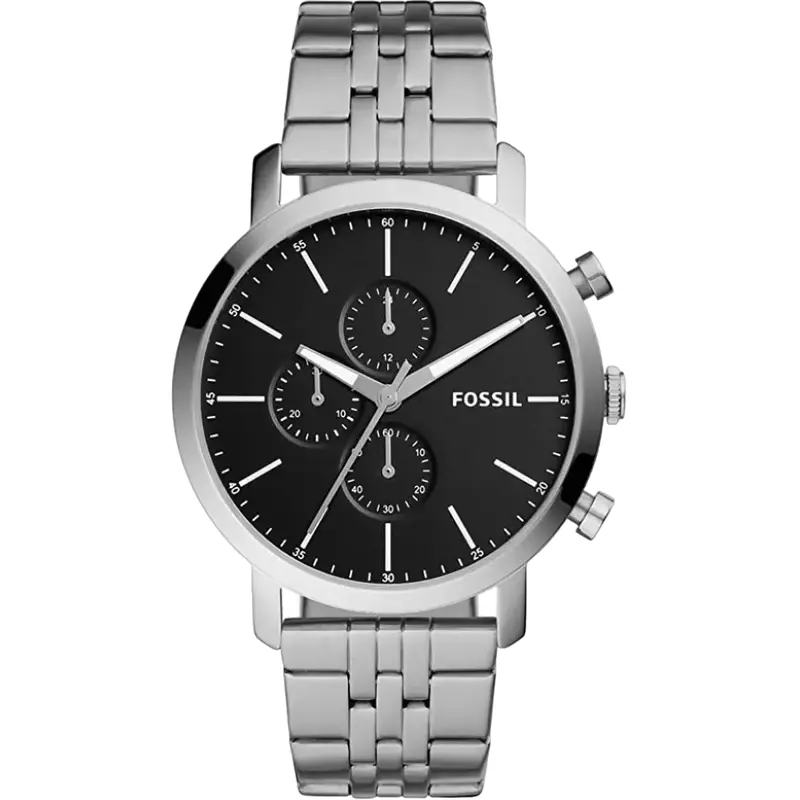 Fossil Chronograph Black Dial Silver Stainless Steel Strap Men Watch Bq2328p 1