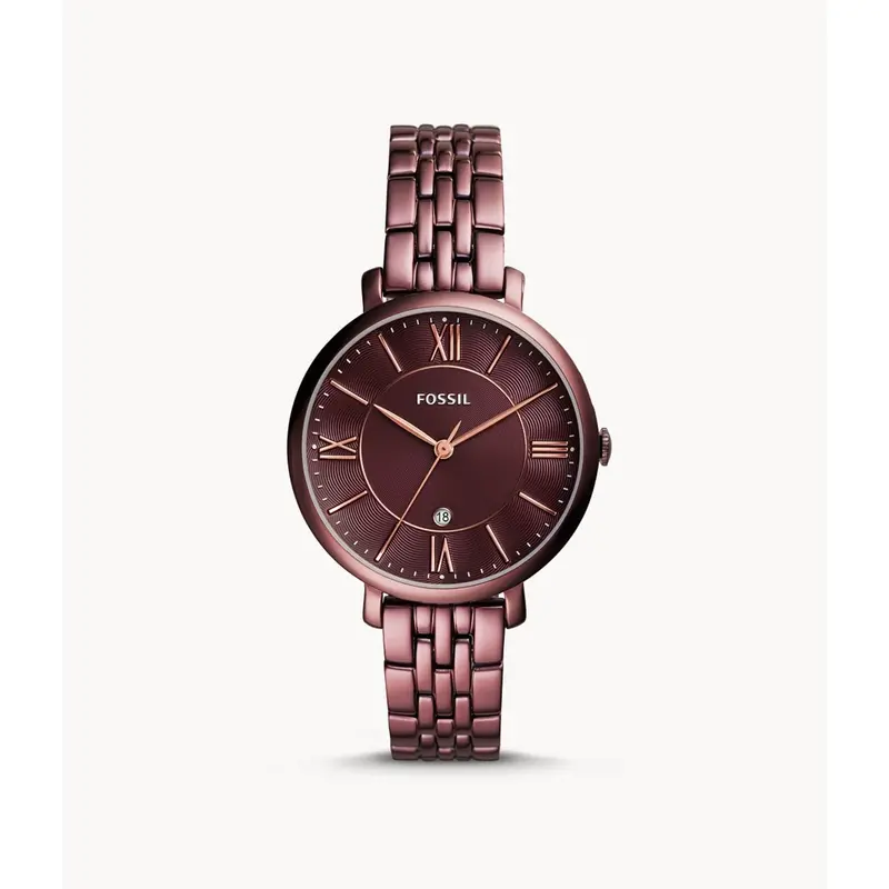Fossil Es4100 Jacqueline Three-Hand Date Wine Stainless Steel Watch 1