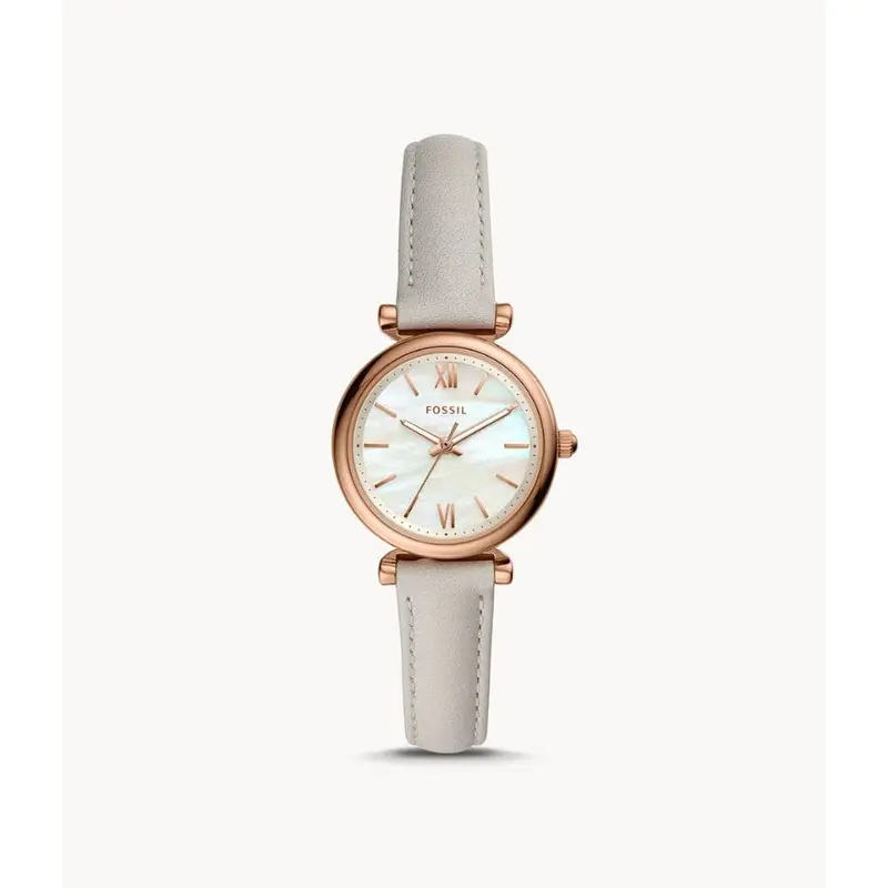 Fossil Es4529 Carlie Mini Three-Hand Mineral Gray Leather Watch 1