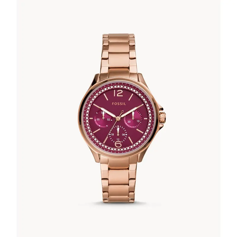 Fossil Es4926 Crystal Sadie Chronograph Rose Gold Stainless Steel Bracelet Women's Watch 1
