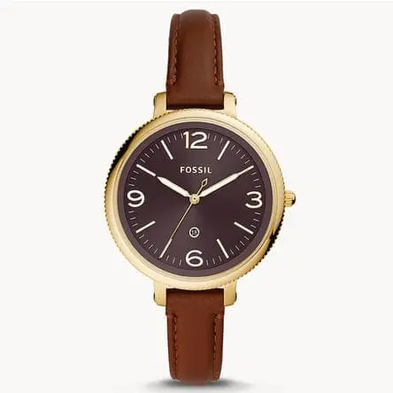 Fossil Es4943 Monroe Black Dial Brown Leather Women's Watch 1