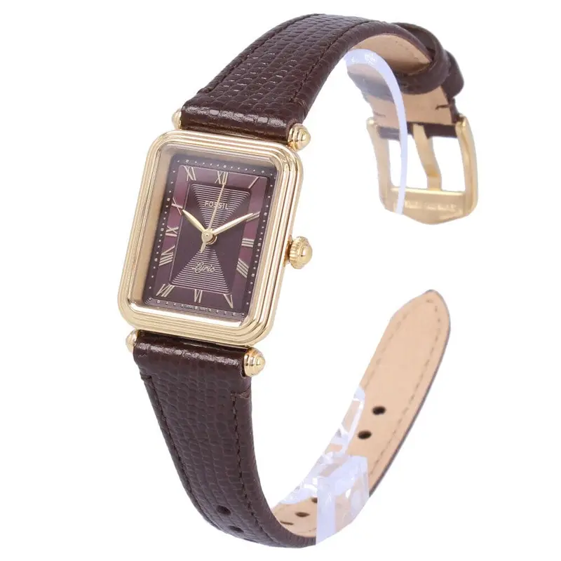 Fossil Es4971 Lyric Three Hand Dial Brown Leather Women's Watch 2