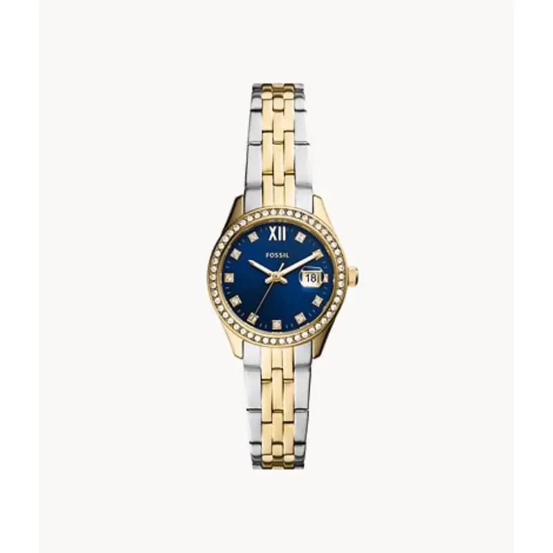 Fossil Es5034 Scarlette Micro Three-Hand Two Tone Stainless Steel Bracelet Women's Watch 1