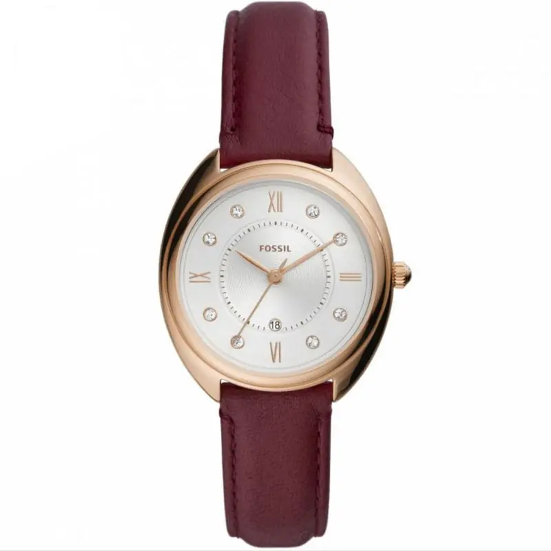 Fossil Es5148 Burgundy Leather Strap Ladies Watch 1