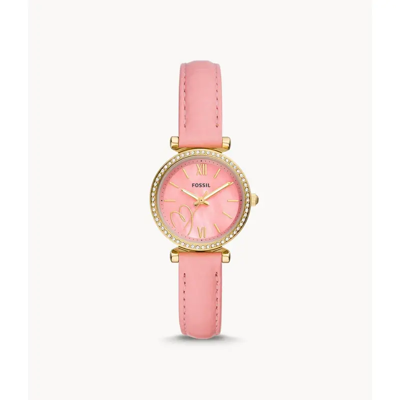 Fossil Es5177 Carlie Three-Hand Pink Eco Leather Watch 1