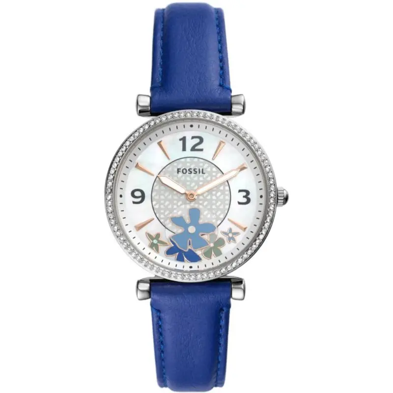 Fossil Es5188 Carlie Two-Hand Blue Eco Leather Women's Watch 1