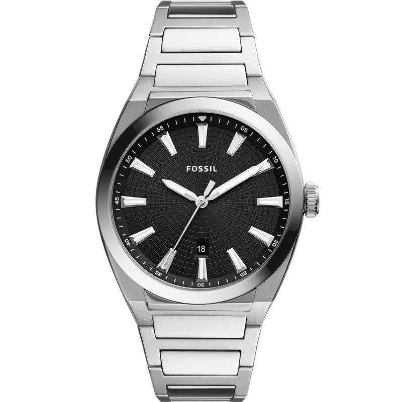 Fossil Everett Silver Stainless Steel Strap Men Watch Fs5821 1