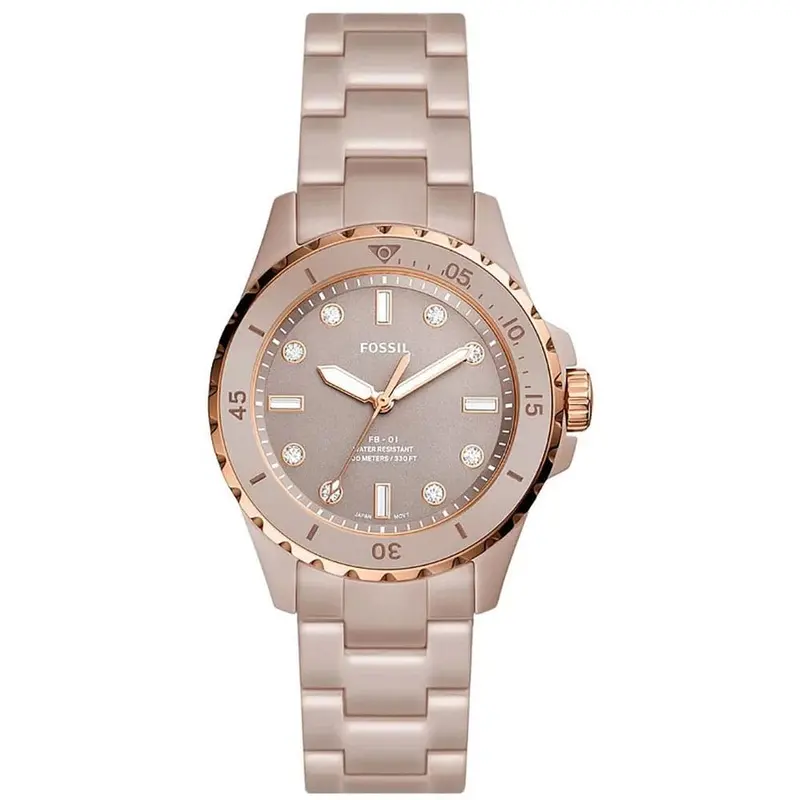 Fossil Fb-01 Three-Hand Salted Caramel Ceramic Women's Watch Ce1111 1
