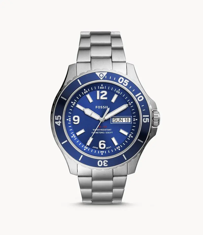 Fossil Fb-01 Three Hand Silver Stainless Steel Men's Watch Fs5691 1