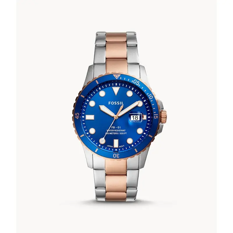 Fossil Fb-01 Three Hand Two-Tone Stainless Steel Men's Watch Fs5654 1