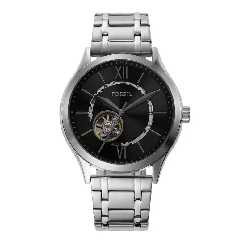 Fossil Fenmore Black Dial Silver Stainless Steel Strap Men Watch Bq2648p 1