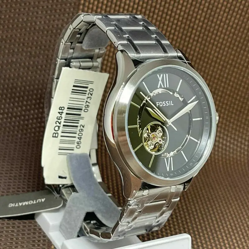 Fossil Fenmore Black Dial Silver Stainless Steel Strap Men Watch Bq2648p 2