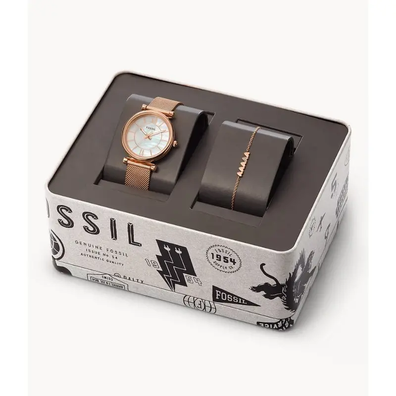 Fossil Fes5058set Carlie Stainless Steel Mesh Band Women's Watch 2