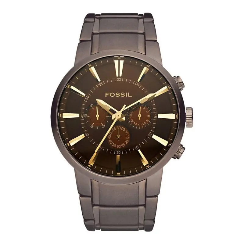 Fossil Fs4357 Chronograph Brown Dial Ip Stainless Steel Bracelet Men's Watch 1