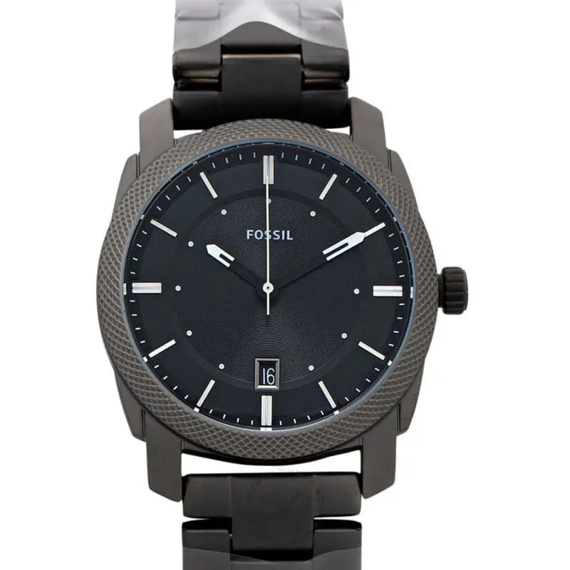 Fossil Fs4774 Machine Smoke Round Black Dial Ion-Plated Stainless Steel Men's Watch 1