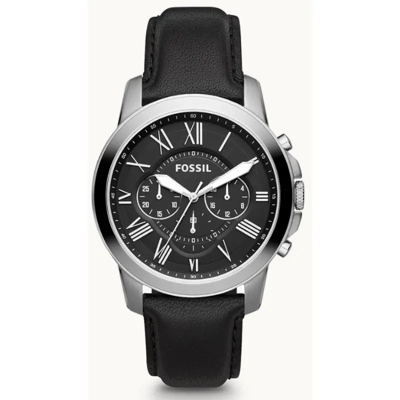 Fossil Fs4812 Chronograph Black Leather Men Watch 1