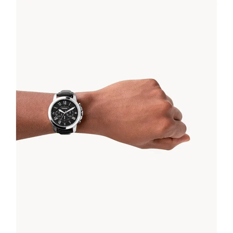 Fossil Fs4812 Chronograph Black Leather Men Watch 2