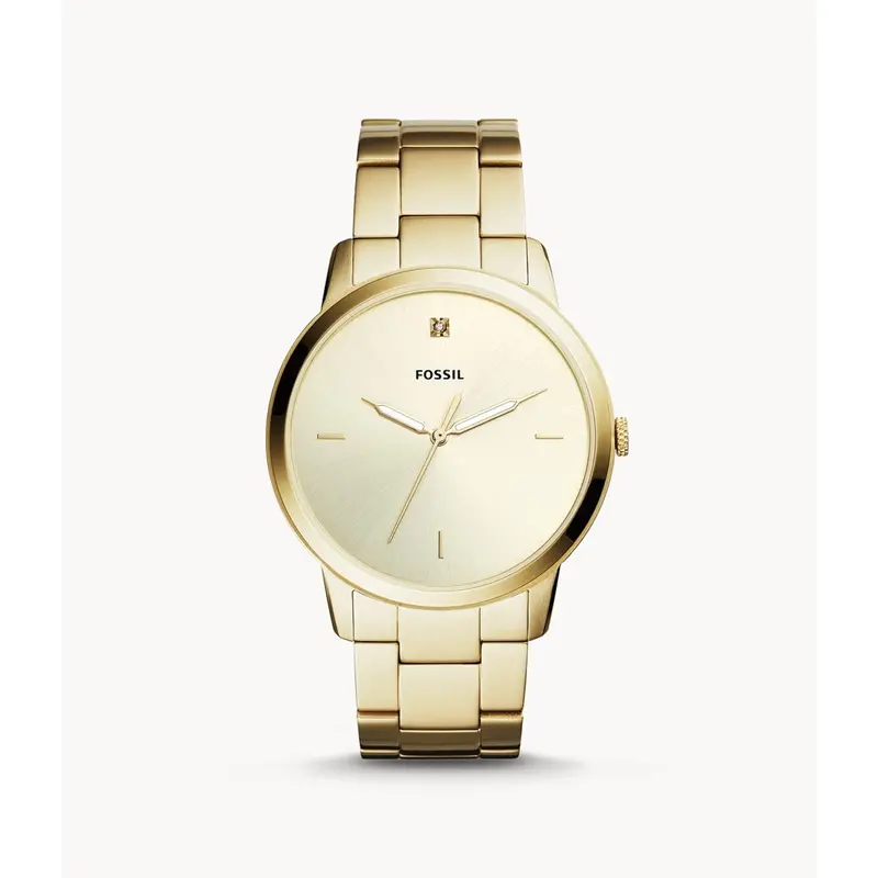 Fossil Fs5457 Minimalist Three Hand Gold Stainless Steel Bracelet Men's Watch 1