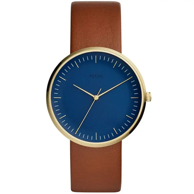 Fossil Fs5473p Essentialist Gold Round Leather Men's Watch 1