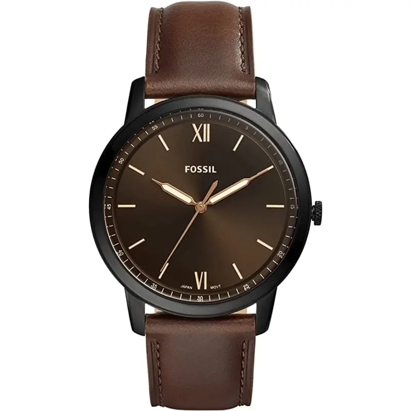 Fossil Fs5551 Minimalist Three Hand Brown Leather Men's Watch 1