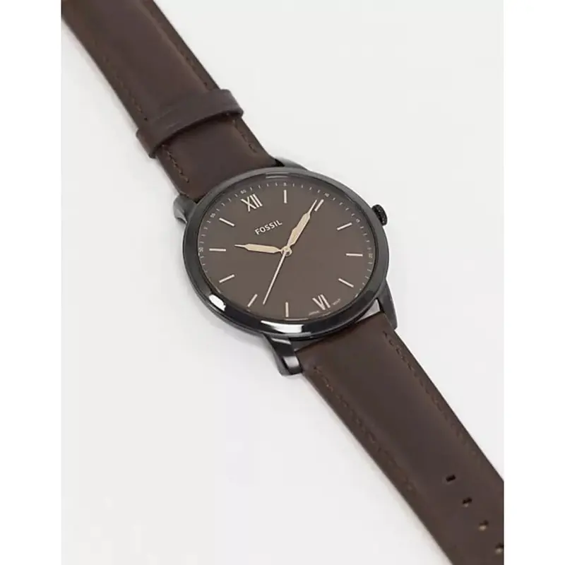 Fossil Fs5551 Minimalist Three Hand Brown Leather Men's Watch 2