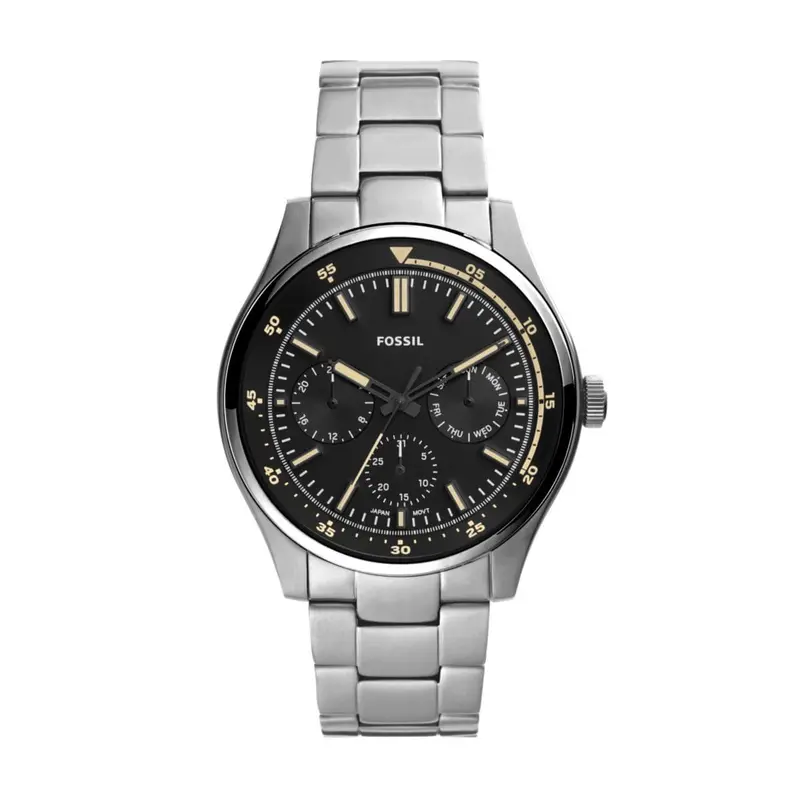 Fossil Fs5575 Belmar Multifunction Black Dial Silver Stainless Steel Men's Watch 1
