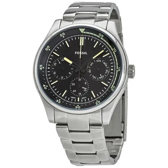 Fossil Fs5575 Belmar Multifunction Black Dial Silver Stainless Steel Men's Watch 2