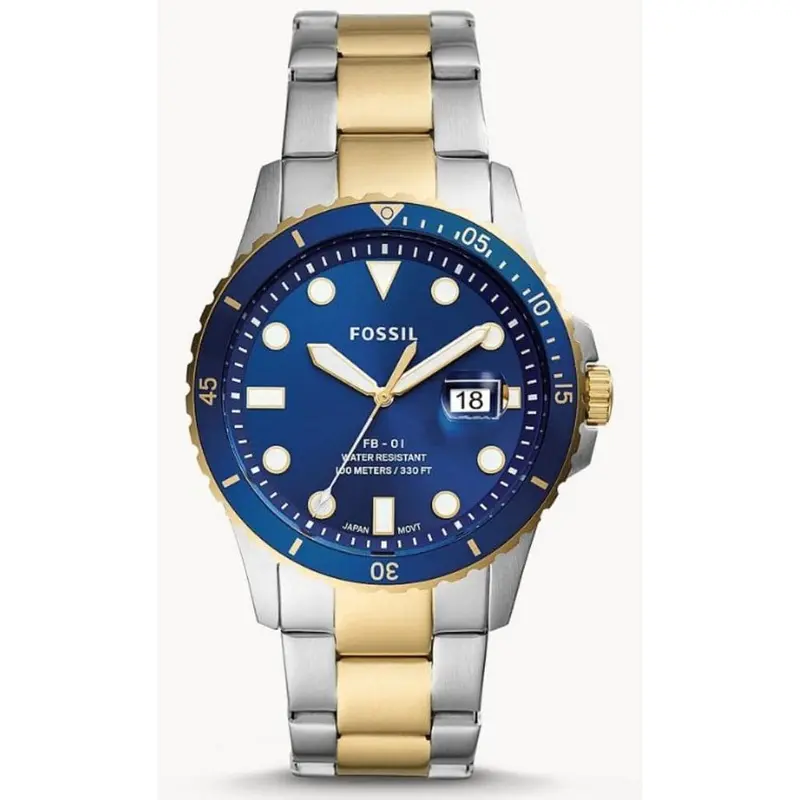 Fossil Fs5742 Blue Dial Stainless Steel Men's Watch 1