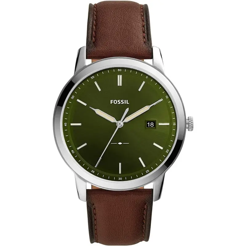 Fossil Fs5838 The Minimalist Solar-Powered Dark Brown Eco Leather Men's Watch 1