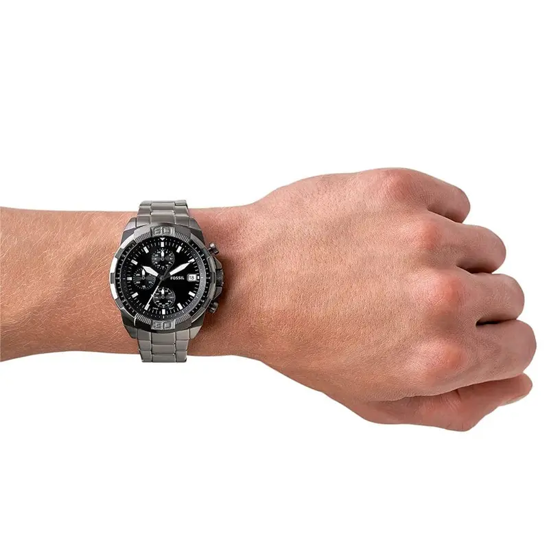 Fossil Fs5852p Bronson Chronograph Smoke Stainless Steel Men's Watch 2