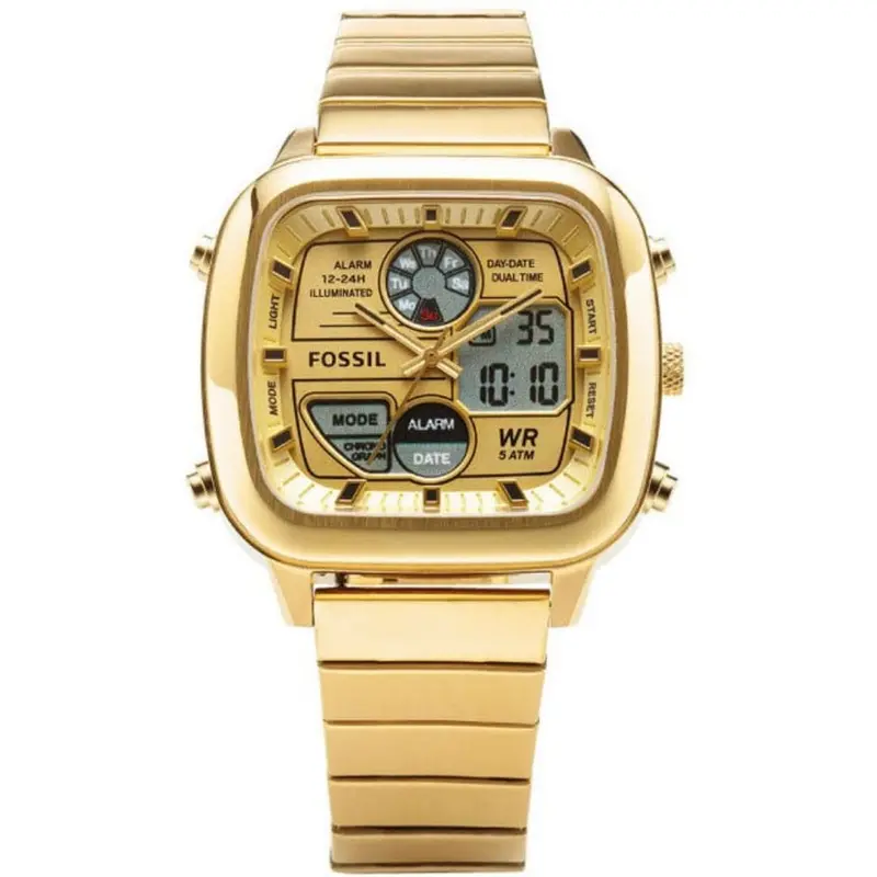 Fossil Fs5889 Retro Analog-Digital Gold-Tone Stainless Men's Watch 1