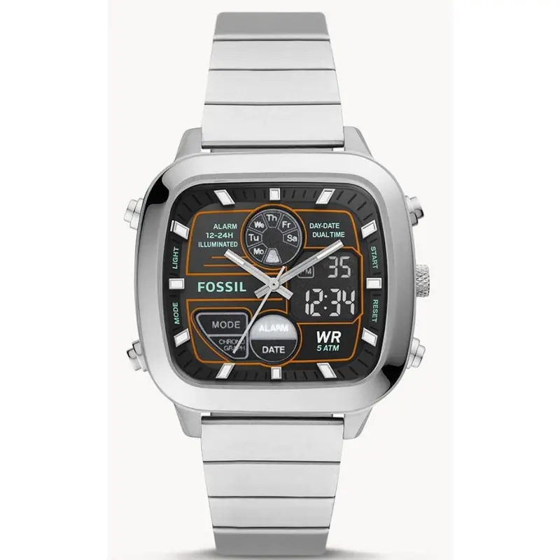Fossil Fs5890 Retro Analog-Digital Stainless Steel Men's Watch 1
